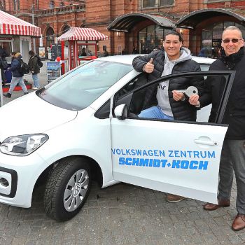Übergabe des up!s von VW durch den Sponsor Schmidt+Koch